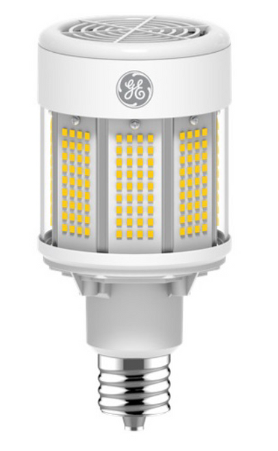GE 93101396 LED omni directional corn cob, 250 watt equivalent LED115ED28/740/347/480 HID replacement, EX39 Mogul base, 4000K, 18000 lumens, high voltage 347-480V Type B Ballast Bypass LED corncob