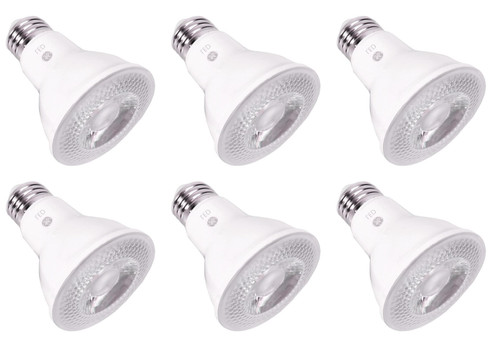 (case of 6) GE Lighting LED Lamp, 7 watt, 120 volt, PAR20, Medium Base, 500 lumens, 80 CRI, 2700 K