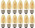 (12 bulbs) SYLVANIA 79721 Vintage Decorative LED Light Bulb, Efficient 4 Watts, B10, Medium Base, Amber Glass Edison Style, Amber Glow 2175K, Dimmable