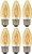 (6 bulbs) SYLVANIA 79721 Vintage LED Chandelier Light Bulb, Efficient 4 Watts, B10 Medium Base, Amber Glass Edison Style, Warm White 2175K, Dimmable