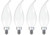 (4 bulbs) GE Decorative LED Chandelier Bulb-Watt (25 Watt Replacement),200 Lumens, Frosted, Soft White, Candelabra Base, Bent Tip LED Light Bulb (1 Bulb)