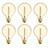 (case of 6 bulbs) GE 46176 Vintage G30, Amber Glass, 60 watt,  spiral filament, dimmable amber candlelight glow, lightbulb