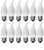 (12 bulbs) GE 48265 relax LED Decorative Chandelier light bulb, 60 watt equivalent, bent tip, HD Light, frosted, dimmable LED Light bulb