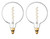(2 bulbs) GE Vintage Globe LED Light Bulb, Meandering Spiral filament,  G63, Clear Glass LED Edison Bulb, 6.5-Watt (40 Watt Replacement) Dimmable, 350 Lumen, Medium Base, Pendant Lighting 