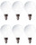(6 bulbs) GE Lighting 25046 Frosted Finish Light Bulb Dimmable LED Daylight Decorative G16.5 Globe 4.5 (40-Watt Replacement), 350-Lumen Candelabra Base