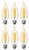 (6 bulbs) GE Lighting 36553, Vintage Style LED Decorative Chandelier Light Bulb, 5.5 Watt (60 Watt Equivalent) Warm Candle Light, Amber Glass, Medium Base, Dimmable, 400 lumens