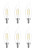 (6 bulbs) GE relax LED HD Decorative Chandelier Light Bulb, Clear, Bent tip, 40 watt replacement, candelabra base, dimmable 4 watt, 300 lumen LED Light Bulb