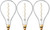 (case of 3) GE Large Vintage Warm Candle Light LED PS52, 6.5 watt, 350 lumen, Clear Glass, Dimmable, LED PS52 Light Bulb, Spiral filament, Medium Base, Beautiful Pendant, centerpiece light