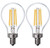 (2 bulbs) GE Relax HD Soft White 4 watt LED Clear Ceiling Fan Candelabra Base A15 Light Bulbs, 40 watt replacement, Dimmable
