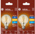 (2 bulbs) GE Lighting relax LED HD Soft White LED Decorative Crackle Glass G25 Globe, 6 watt, 450 lumen, medium base, Dimmable LED Light bulb