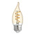 GE Vintage Decorative Bent Tip 3-Watt LED Light Bulb (25W Equivalent), Dimmable with Amber Finish and Spiral Filament, Medium Base, Single Bulb