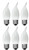 (case of 6 bulbs) GE 35916 LED Decorative Frosted Light Bulb, Dimmable, 3 watts, 200 lumens, medium base soft white 25 watt equivalent LED chandelier light bulb