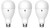 (case of 3) Plump GE ultra bright LED 3-way light bulb, 75/150/250 watt equivalent, Daylight, 1100/2310/3900 lumens, exceptionally bright LED, frost finish.  Note- Bulb is large, portly A23