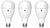 (case of 3 bulbs) Plump GE ultra bright LED 3-way light bulb, 75/150/250 watt replacement, Soft White, 1100/2310/3900 lumens, exceptionally bright LED A23, frost finish, irregular size