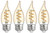 (case of 4) GE Vintage Decorative Bent Tip 3-Watt LED Light Bulb (25W Equivalent), Dimmable with Amber Finish and Spiral Filament, Medium Base, Single Bulb