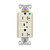 Eaton TR8362LAS 20 Amp Surge Protection receptacle, Hospital Grade, Tamper Resistant, w/ Audible alarm and LED indicators, Light Almond, 2 pole, 3-wire, grounding, 125V, Back and Side Wire