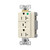 Eaton TR8362LAS 20 Amp Surge Protection receptacle, Hospital Grade, Tamper Resistant, w/ Audible alarm and LED indicators, Light Almond, 2 pole, 3-wire, grounding, 125V, Back and Side Wire