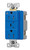 Eaton TRIG5262BLS Surge Protection Duplex Receptacle, TVSS, LED indicator and alarm, 15 Amp, 560J, Tamper Resistant, Blue, Isolated Ground, Transient Voltage Surge Suppressor