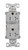 Eaton TR5362CHGY Heavy Duty Industrial Specification Duplex receptacle, Half Control, 20 Amp, Tamper Resistant, Auto Grounding, GRAY, 2 Pole 3-Wire, 125V