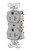 (case of 10) Eaton TR5362CHGY Heavy Duty Industrial Specification Duplex receptacle, Half Control, 20 Amp, Tamper Resistant, Auto Grounding, GRAY, 2 Pole 3-Wire, 125V