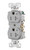 Eaton TR5362CDGY Heavy Duty Industrial Specification Duplex receptacle, Dual Control, 20 Amp, Tamper Resistant, Auto Grounding, GRAY, 2 Pole 3-Wire, 125V