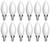 (case of 12) GE Lighting LED Decorative Chandelier Light Bulb, 3.5 watt, 300 lumen, 40 watt replacement, candelabra base, 2700K soft white, frosted, blunt tip, Dimmable
