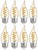 (case of 8) GE Vintage Decorative Bent Tip 3-Watt LED Light Bulb (25W Equivalent), Dimmable with Amber Finish and Spiral Filament, Medium Base, Single Bulb