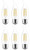 (6 bulbs) GE refresh LED cool white chandelier bulbs, 60 watt equivalent, 5.5 watt, 500 lumens, Dimmable, medium base (CAM) LED 6500K arctic white decorative bulb