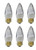(6 bulbs) GE 65539 LED Blunt Tip candle Chandelier Light Bulb, 2.4 watt, medium base, 4000K Cool White, 100 lumens