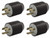 (4 pack) Eaton Wiring 4771N, 15 Amp Locking Plug, NEMA L7-15, Phenolic, Black, compatible with #16-#12 AWG, ideal for industrial applications