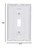 (quantity of 20) EATON PJS1W Arrow Hart PJS1W Mid Size ScrewLess Wall Plate, 1 Gang, 4-7/8 in L X 3-1/8 in W X 0.08 in T, White