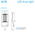 Philips Stonco LED Area Light AL70-NW-G2-AR-5-8-FAWS-TLRD3-BZ, Field Adjustable Wattage Selector, 71 watt max, 11500 lumens , 4000K, Receptacle 3 pin with shorting cap, bronze area light LED luminaire