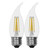 GE Lighting 31491 Clear Finish Light Bulb Refresh HD Dimmable LED Decorative 5.5 (60-Watt Replacement), 500-Lumen Medium Base Bent Tip, 2-Pack, Daylight, 2