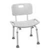 Drive Medical Bathroom Safety Shower Tub Bench Chair with Back, Gray Drive Medical Bathroom Safety Shower Tub Bench Chair with Back, Gray