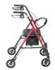 Drive Medical Adjustable Height Rollator with 6" Wheels red