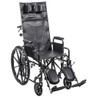 Drive Medical Silver Sport Reclining Wheelchair with Elevating Leg Rests upright