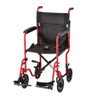 Nova Transport Chair - 19" with Swing Away Footrests red