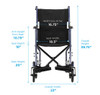 Nova Transport Chair - 19" with Swing Away Footrests dimensions