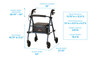 NOVA Journey Rolling Walker with Steel Frame dimensions