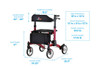Nova Medical Monarch Open & Fly Rollator dimensions