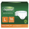 Unisex Adult Incontinence Brief Depend® Large Disposable