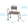 Nova Padded Transfer Bench with Detachable Back specs