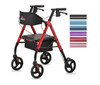 Nova Star 8 OS Rollator with an extra-wide padded backrest red