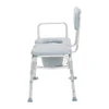 Drive Medical Transfer Bench with Commode and Padded Seat side