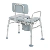 Drive Medical Transfer Bench with Commode and Padded Seat back
