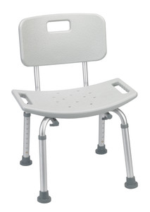 Drive Medical Bathroom Safety Shower Tub Bench Chair with Back, Gray Drive Medical Bathroom Safety Shower Tub Bench Chair with Back, Gray