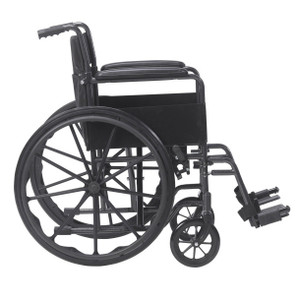 Drive Medical Silver Sport 1 Wheelchair with Full Arms and Swing away Removable Footrest