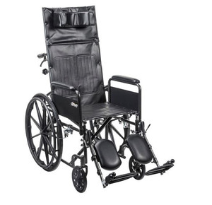 Drive Medical Silver Sport Reclining Wheelchair with Elevating Leg Rests