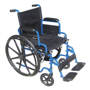 Drive Medical Blue Streak Wheelchair with Flip Back Desk Arms Drive Medical Blue Streak Wheelchair with Flip Back Desk Arms