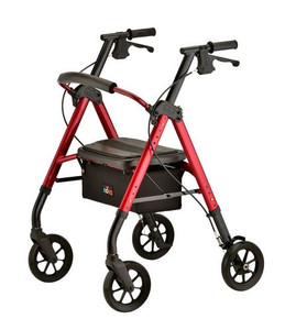 Nova Star 8 DX Heavy Duty Rollator, 450 lb. Weight Capacity red